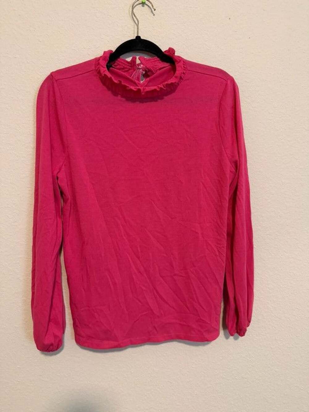 Talbots back smocked top Size large Petite Pink Velvet